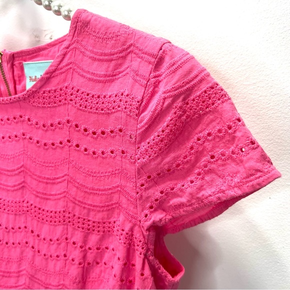 HALEY & THE HOUND Pink Eyelet Cap Sleeve Peplum Top Blouse Size XS - Picture 4 of 9